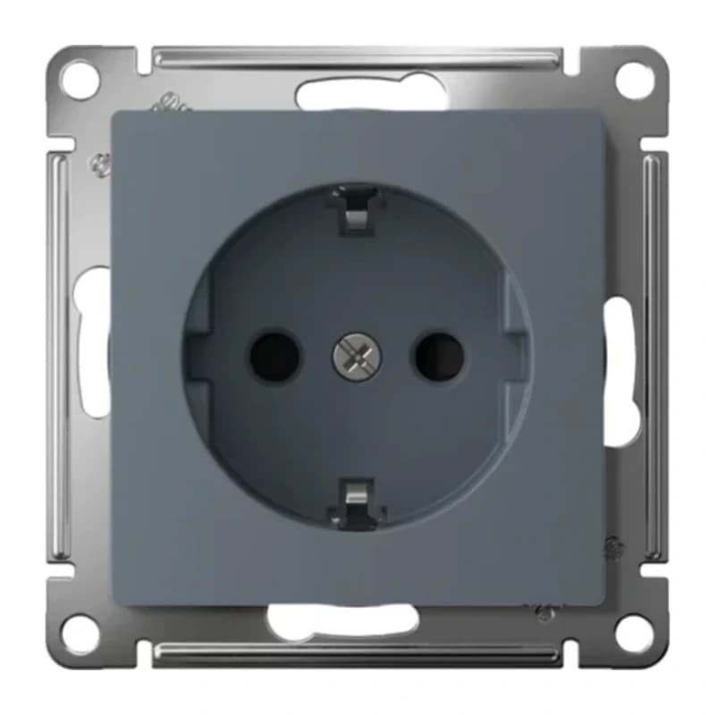 Розетка с заземлением со шторками Atlasdesign 16А, быстрозажим. клем., грифель