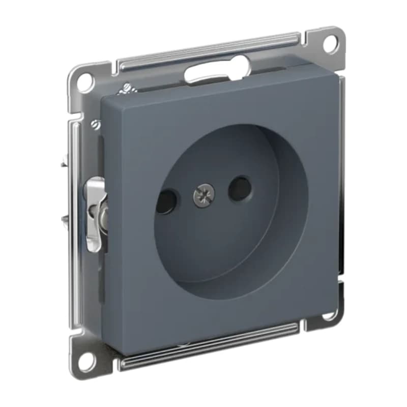 Розетка без заземления со шторками Atlasdesign 16А, быстрозажим. клем., грифель