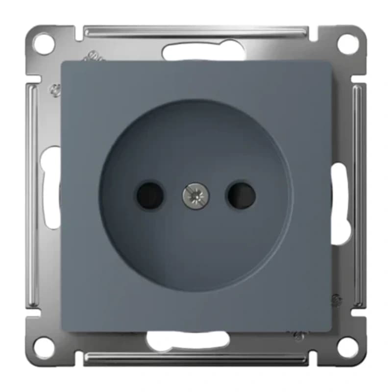 Розетка без заземления со шторками Atlasdesign 16А, быстрозажим. клем., грифель