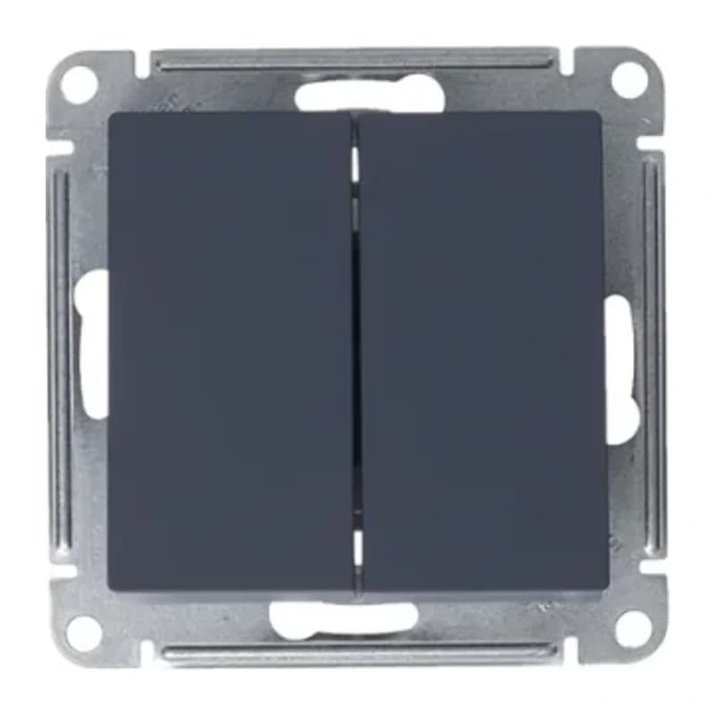 Выключатель двухклавишный Schneider Atlasdesign 10А, грифель