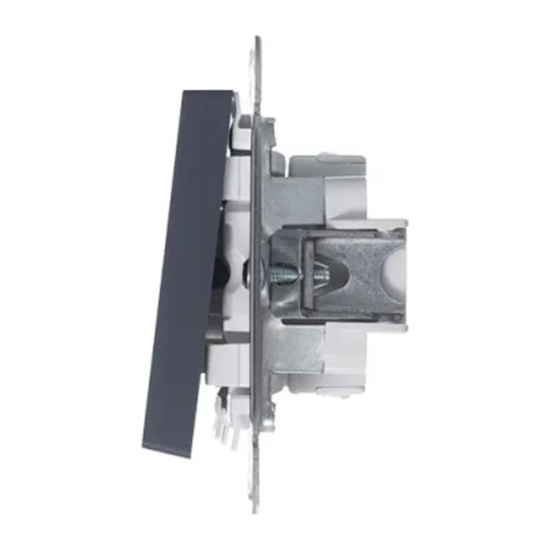 Выключатель одноклавишный проходной Schneider Atlasdesign 10А, грифель