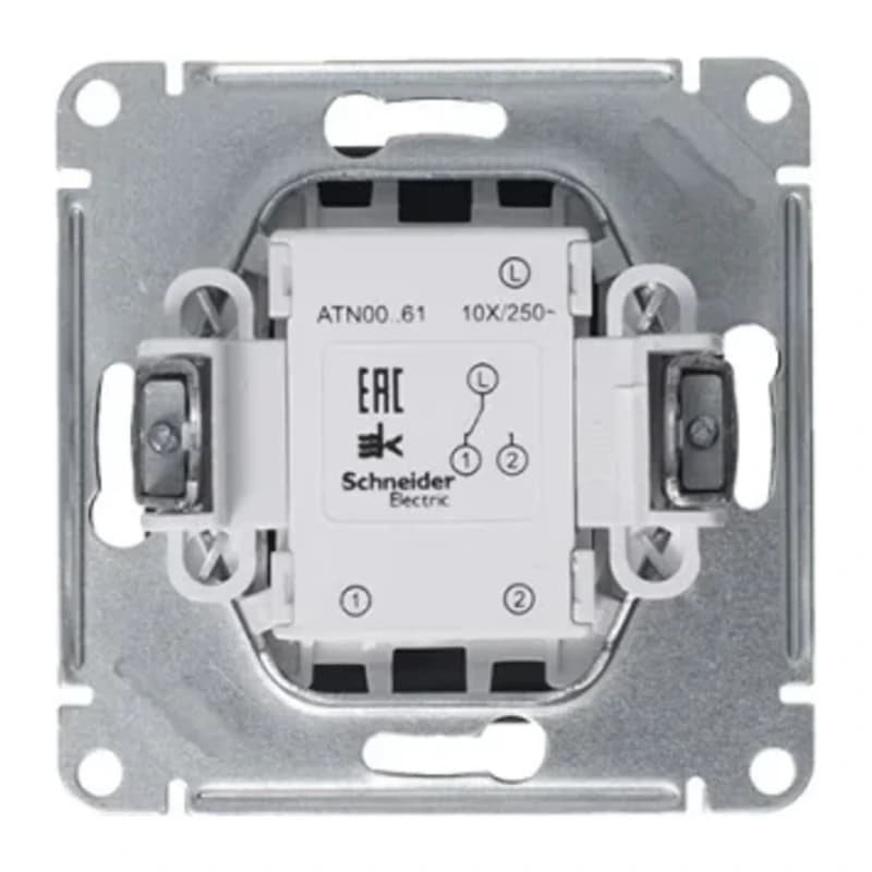 Выключатель одноклавишный проходной Schneider Atlasdesign 10А, грифель