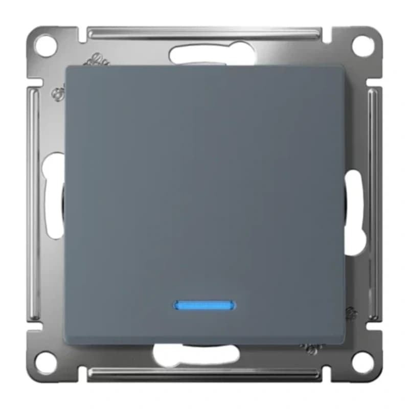 Выключатель одноклавишный проходной с подсветкой Schneider Atlasdesign 10А, быстрозажим. клем., грифель