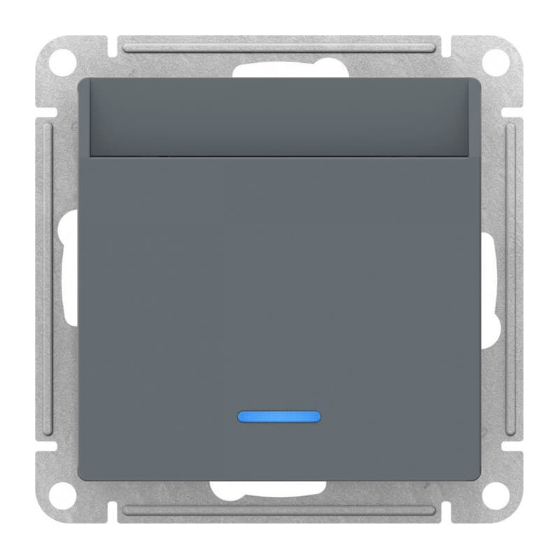 Карточный выключатель с подсветкой 10А/250 В~ Atlasdesign, грифель