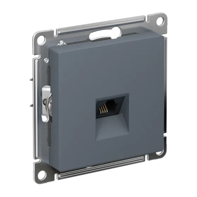 Розетка телефонная одинарная Atlasdesign RJ11, грифель