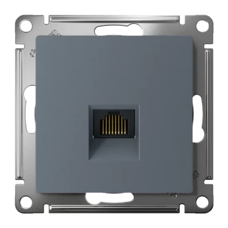 Розетка компьютерная одинарная Atlasdesign RJ45 6A кат., грифель