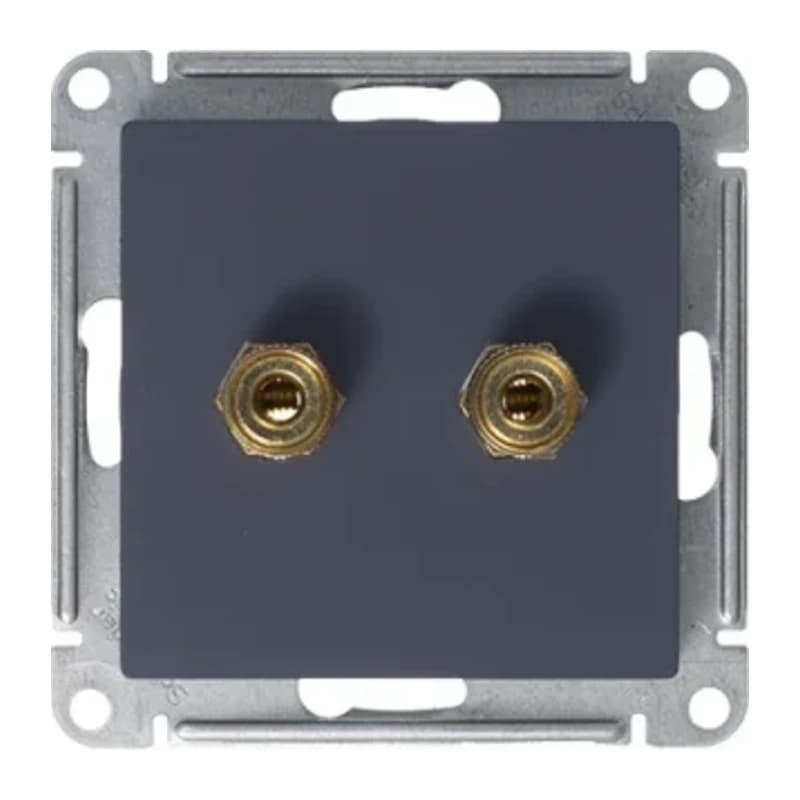 Розетка акустическая двойная Schneider Atlasdesign, грифель