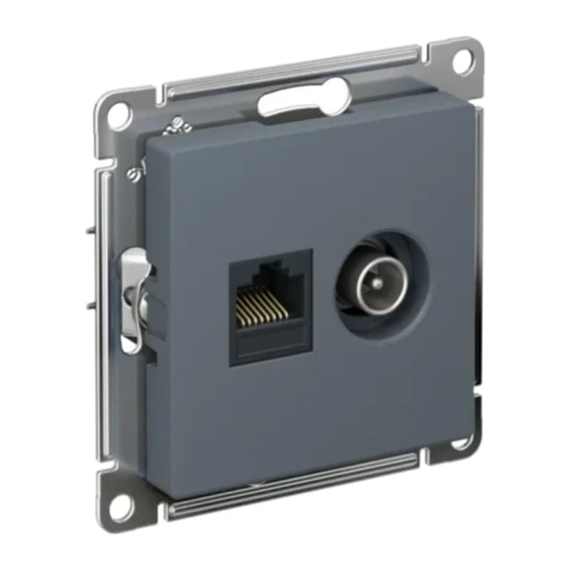 Розетка TV и интернет розетка Schneider Atlasdesign RJ 45, 5 кат., грифель