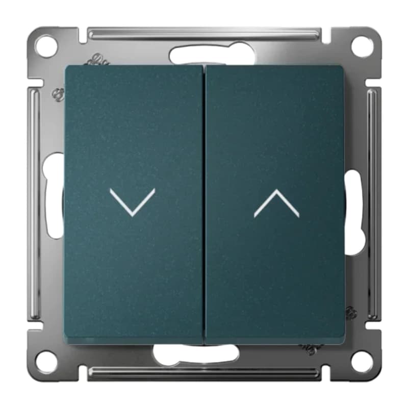 Выключатель управления для жалюзи и рольставней Atlasdesign 10А/250В, изумруд