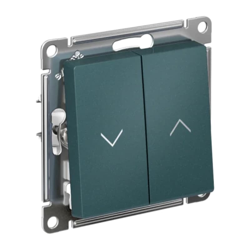 Выключатель управления для жалюзи и рольставней Atlasdesign 10А/250В, изумруд