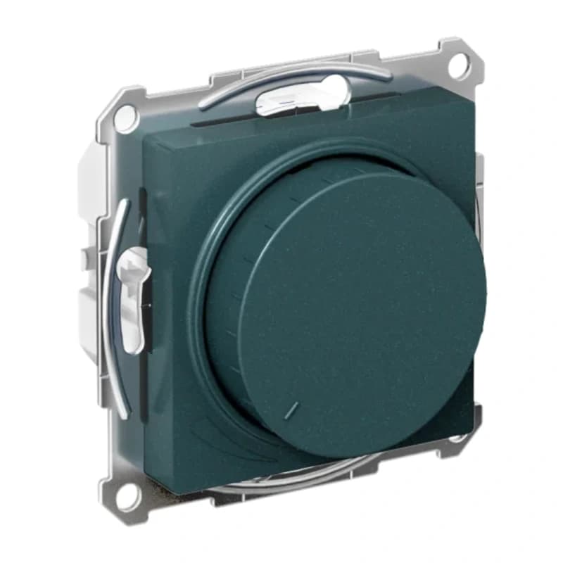 Светорегулятор поворотно-нажимной LED, RC, 400Вт Schneider Atlasdesign, изумруд