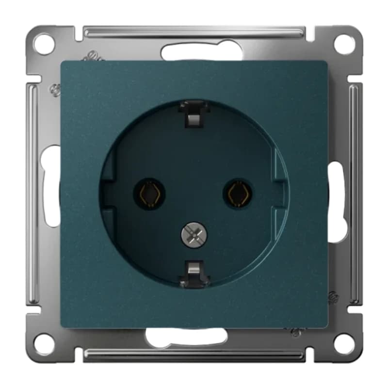Розетка с заземлением Atlasdesign 16А, изумруд