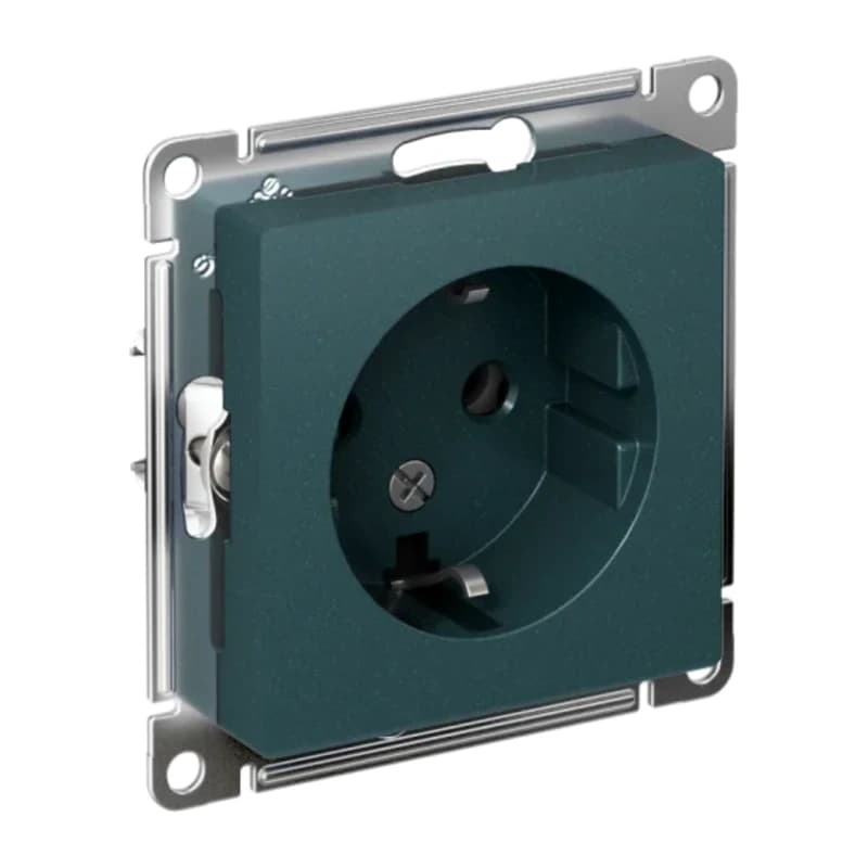 Розетка с заземлением Atlasdesign 16А, изумруд