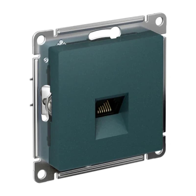 Розетка компьютерная одинарная Atlasdesign RJ45 5 кат., изумруд