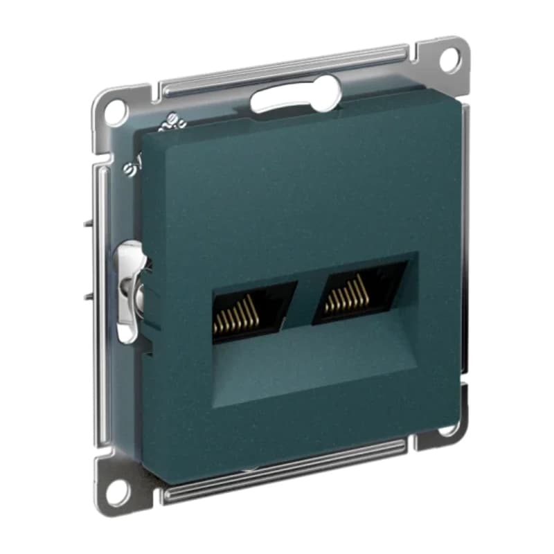 Розетка компьютерная двойная Atlasdesign RJ45 5 кат., изумруд