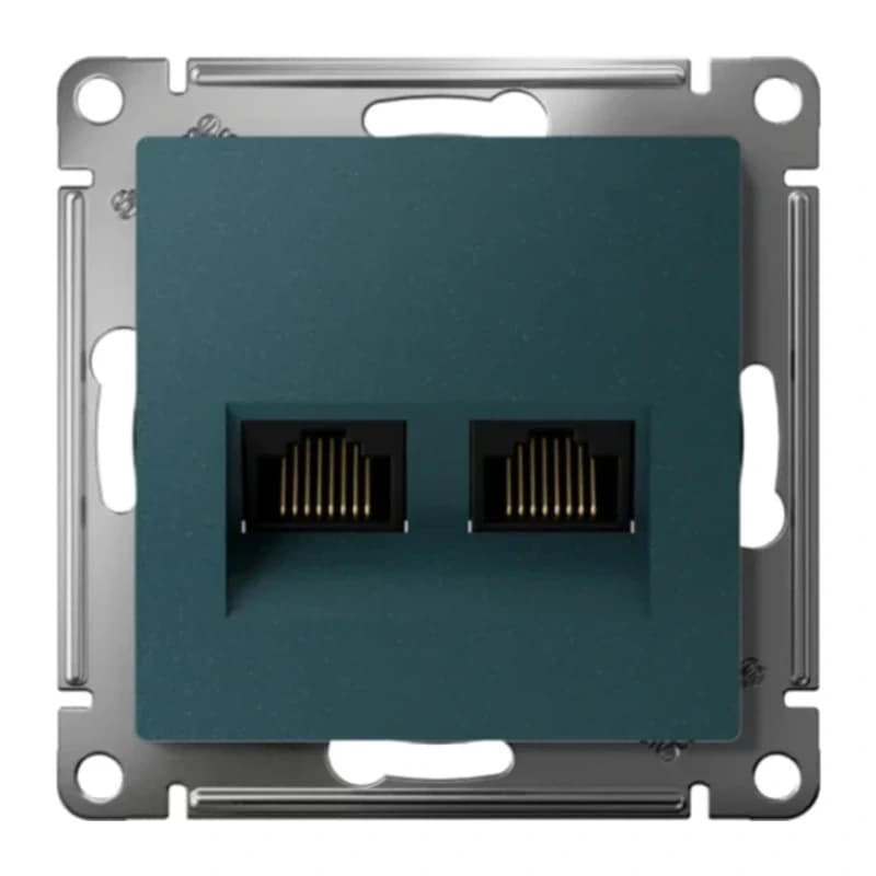 Розетка компьютерная двойная Atlasdesign RJ45 5 кат., изумруд