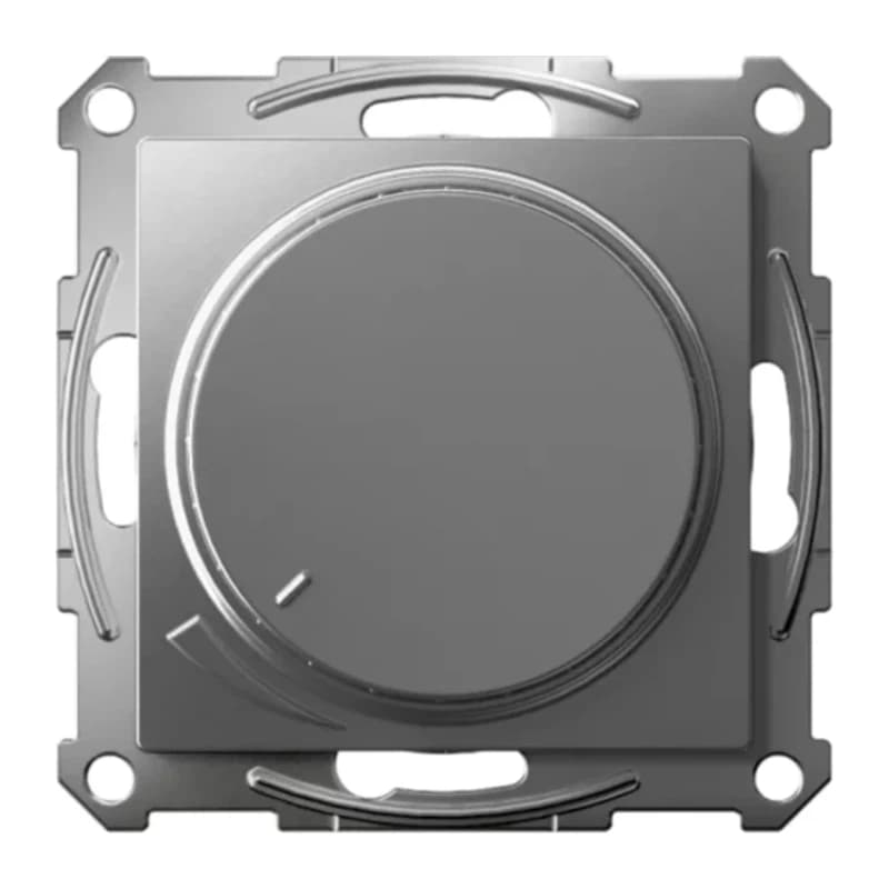 Светорегулятор поворотно-нажимной LED, RC, 400Вт Schneider Atlasdesign, сталь