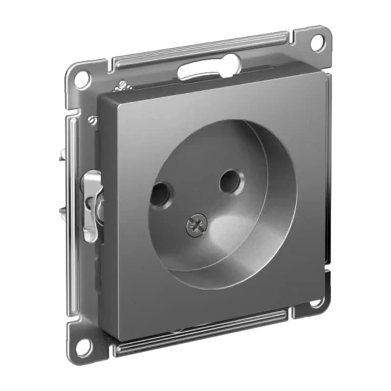 Розетка без заземления Atlasdesign 16А, сталь