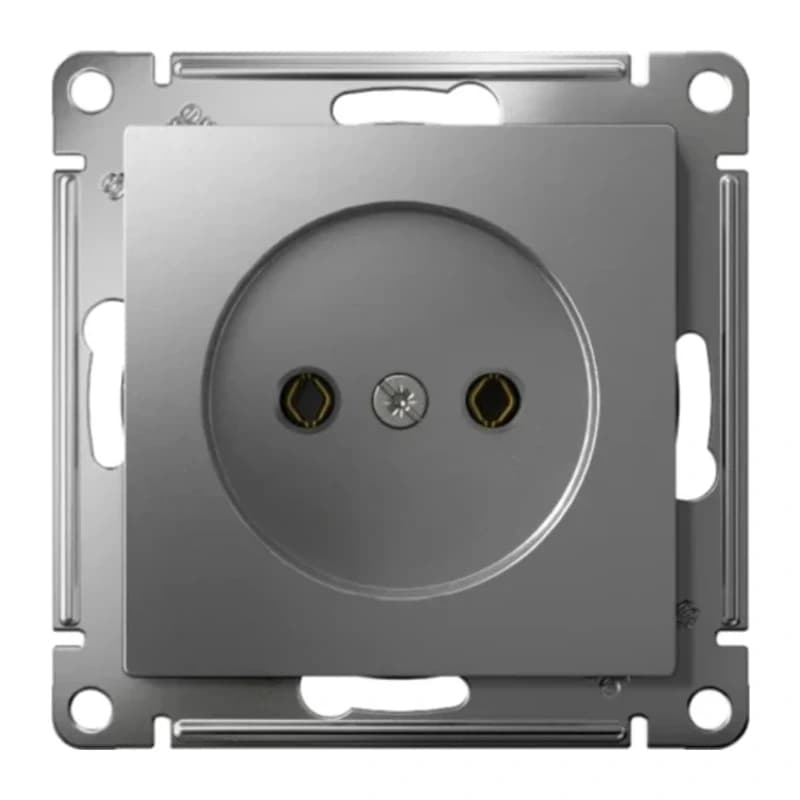 Розетка без заземления Atlasdesign 16А, быстрозажим. клем., сталь