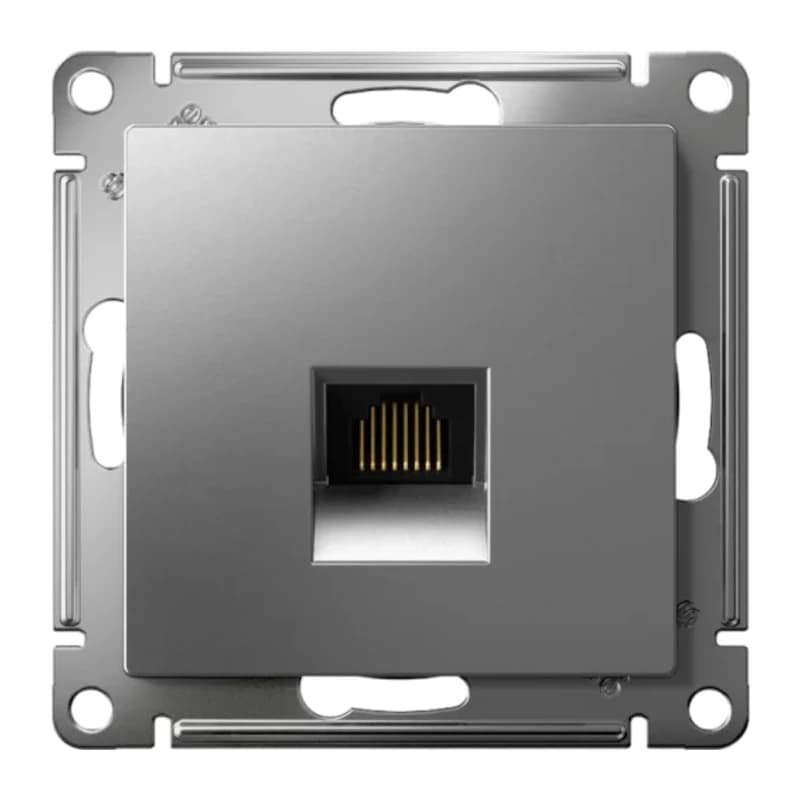 Розетка компьютерная одинарная Atlasdesign RJ45 5 кат., сталь