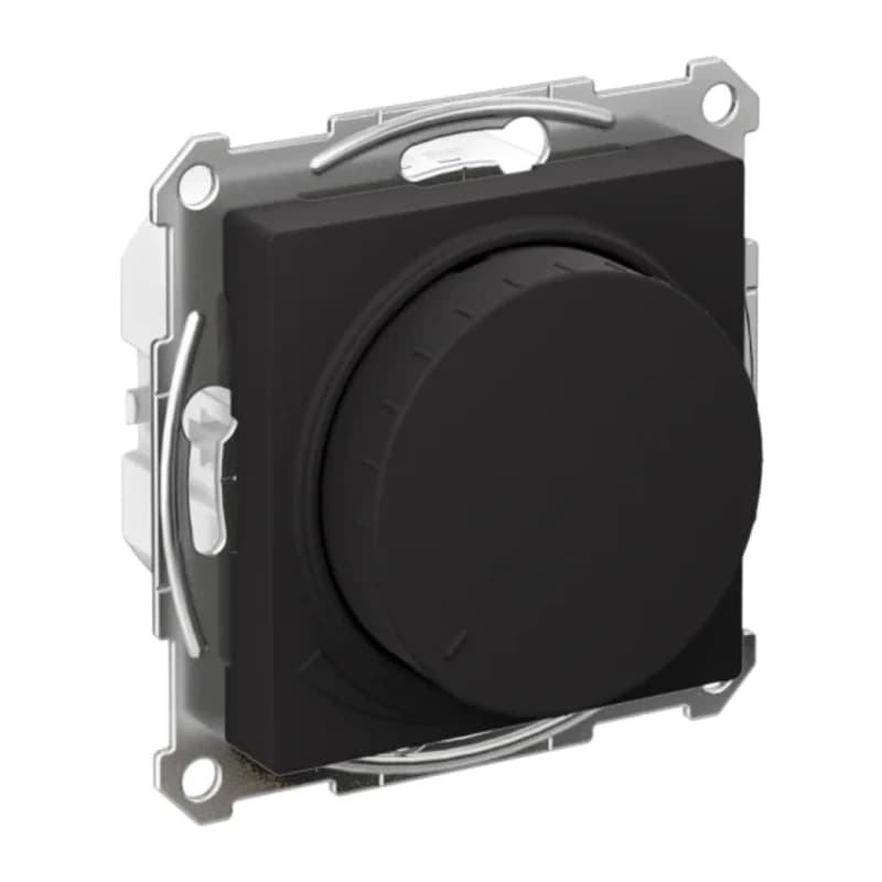 Светорегулятор поворотно-нажимной LED, RC, 400Вт Schneider Atlasdesign, карбон