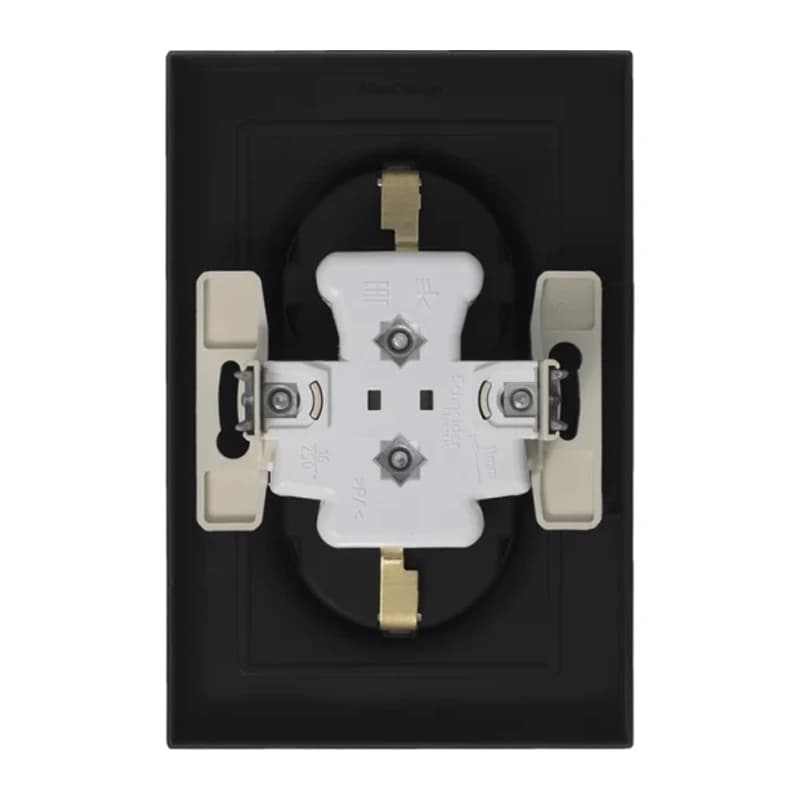 Розетка двойная с заземлением в сборе Atlasdesign 16А, карбон