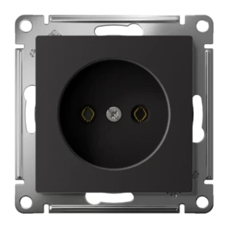 Розетка без заземления Atlasdesign 16А, быстрозажим. клем., карбон