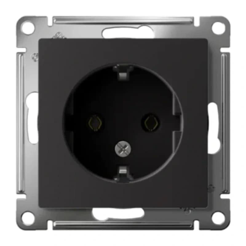 Розетка с заземлением Atlasdesign 16А, карбон