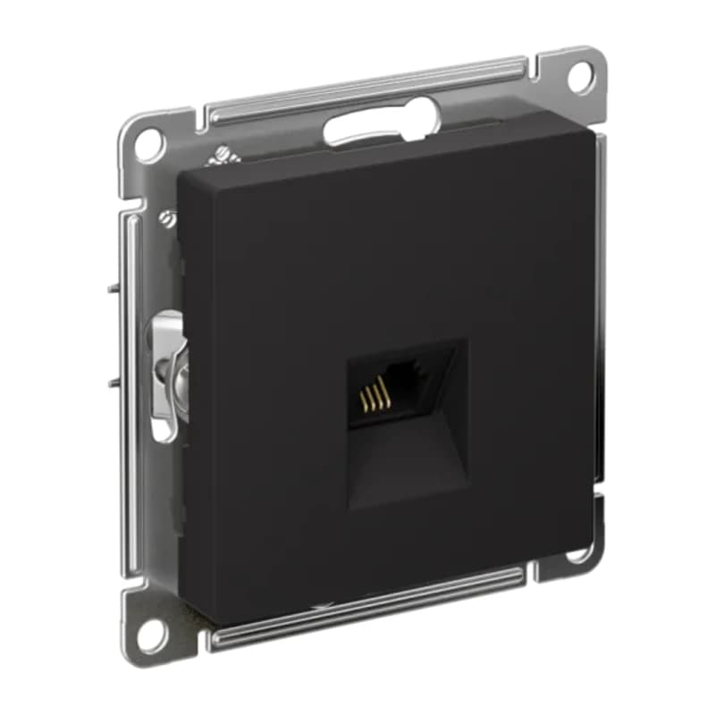 Розетка телефонная одинарная Atlasdesign RJ11, карбон