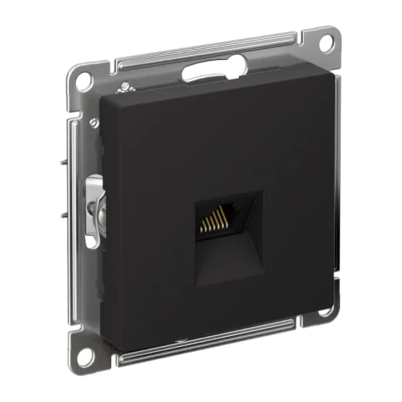 Розетка компьютерная одинарная Atlasdesign RJ45 5 кат., карбон