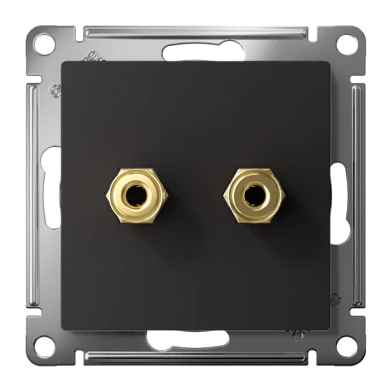 Розетка акустическая двойная Schneider Atlasdesign, карбон