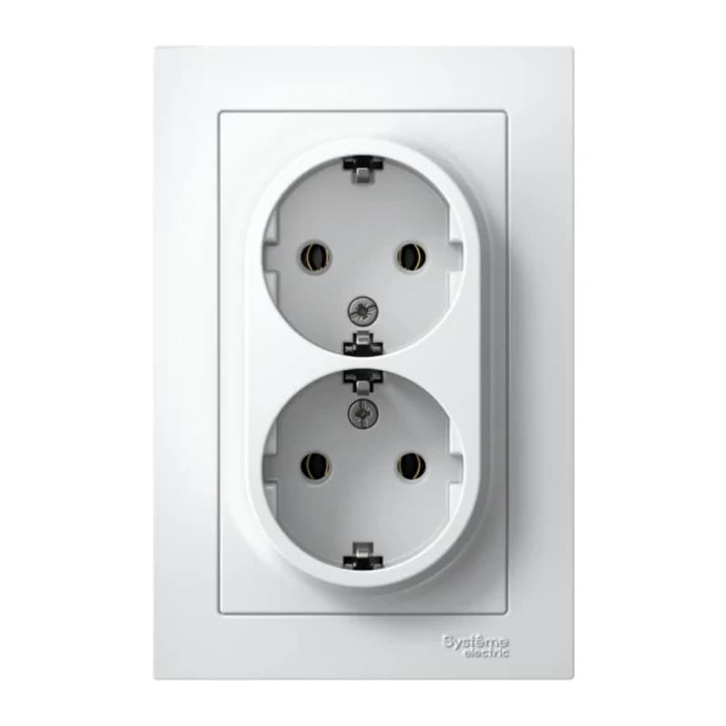 Розетка двойная с заземлением в сборе Atlasdesign 16А, лотос