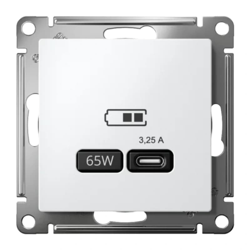 Розетка USB для зарядки Atlasdesign тип-C 65W высокоскор.заряд. QC, PD, лотос