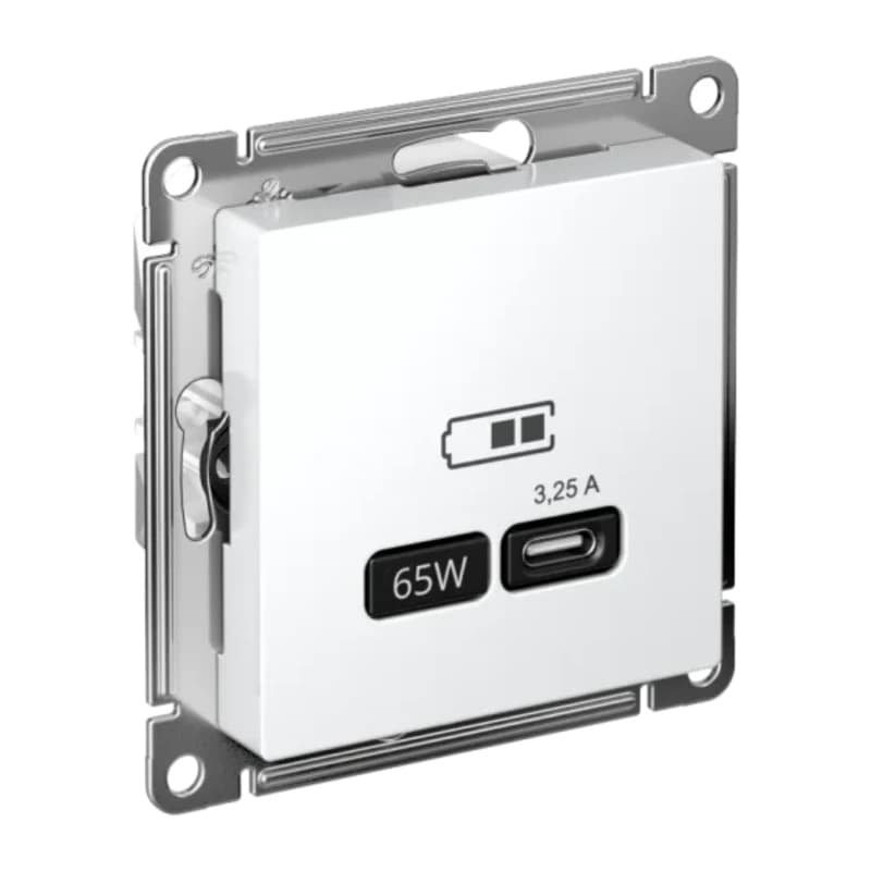 Розетка USB для зарядки Atlasdesign тип-C 65W высокоскор.заряд. QC, PD, лотос