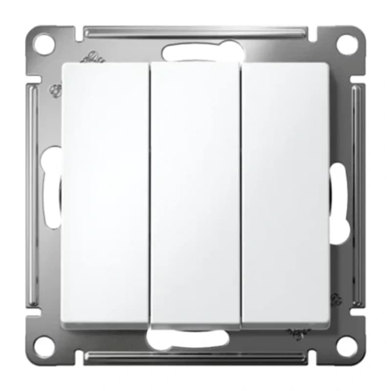 Выключатель трехклавишный Schneider Atlasdesign 10А, лотос