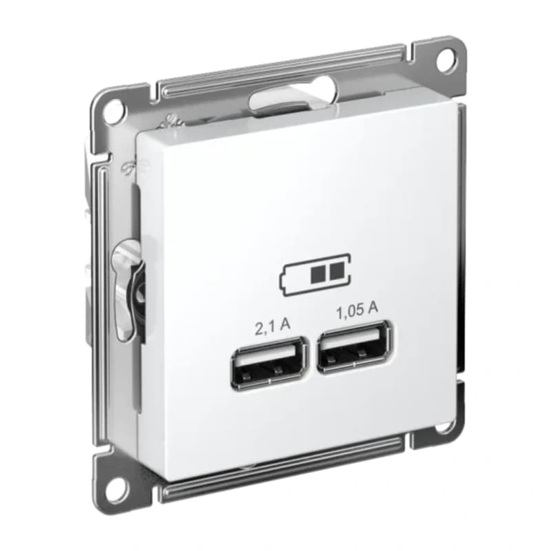 Розетка USB двойная для зарядки Atlasdesign 2,1А, лотос