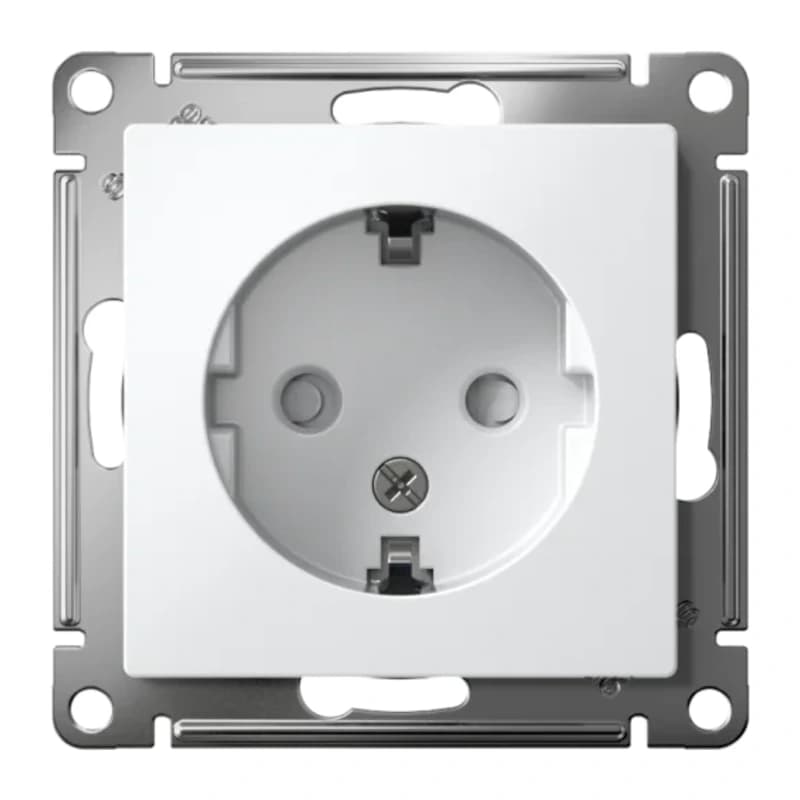 Розетка с заземлением со шторками Atlasdesign 16А, лотос