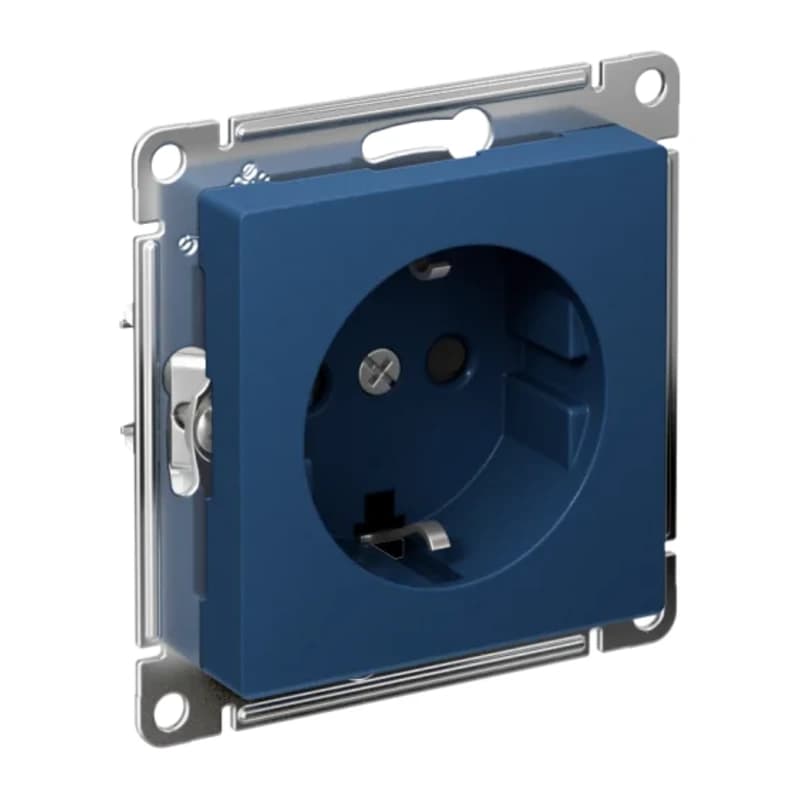 Розетка с заземлением со шторками Atlasdesign 16А, быстрозажим. клем., лотос