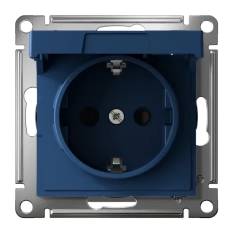 Розетка с заземлением со шторками и крышкой Atlasdesign 16А IP20, быстрозажим. клем., лотос