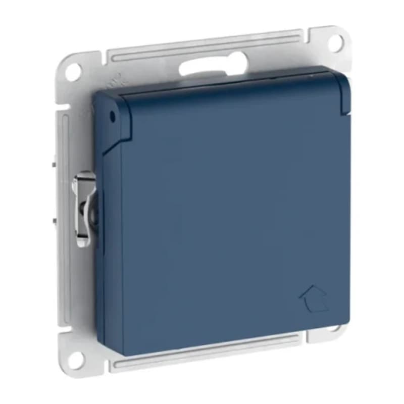 Розетка с заземлением со шторками и крышкой Atlasdesign 16А IP20, быстрозажим. клем., лотос