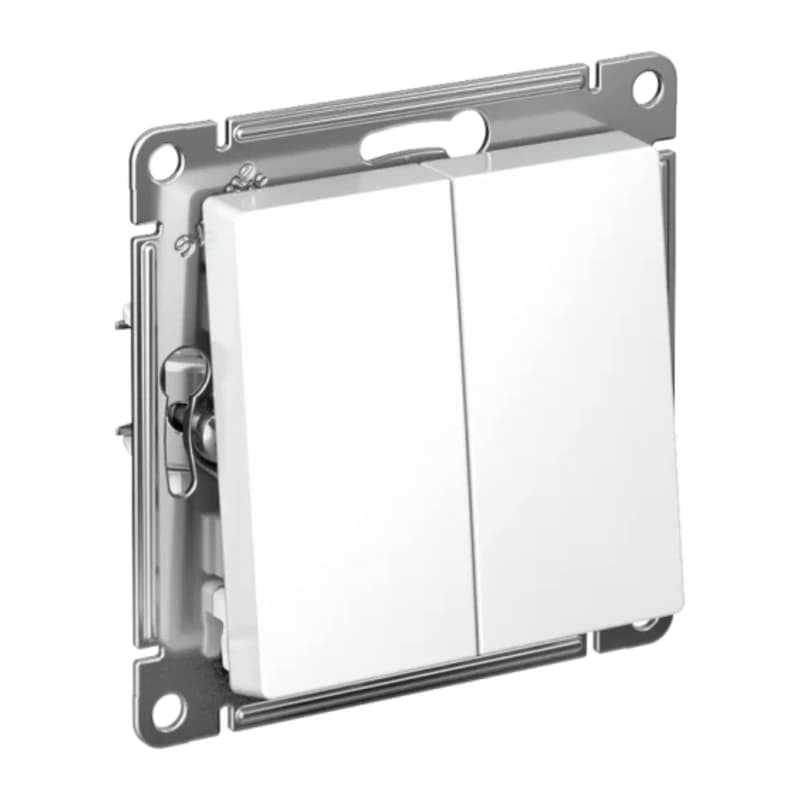 Выключатель двухклавишный Schneider Atlasdesign 10А, лотос