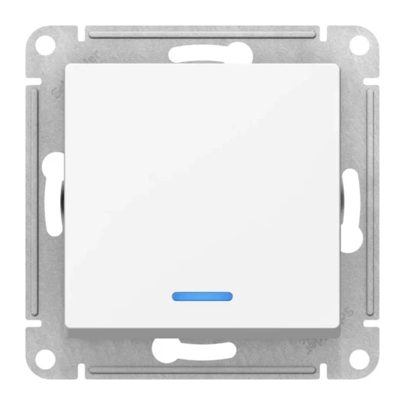 Выключатель одноклавишный проходной с подсветкой Schneider Atlasdesign 10А, лотос