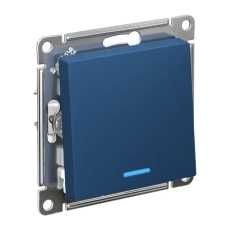 Выключатель одноклавишный проходной с подсветкой Schneider Atlasdesign 10А, быстрозажим. клем., лотос