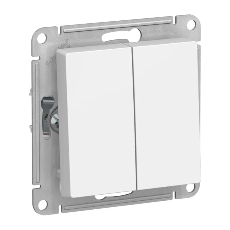 Выключатель двухклавишный проходной Schneider Atlasdesign 10А, лотос