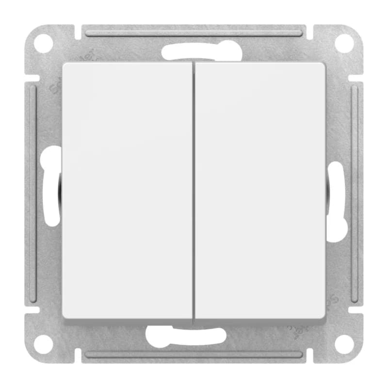 Выключатель 2-клавишный перекрестный (из 3-х мест) Schneider Atlasdesign, 10АХ, лотос