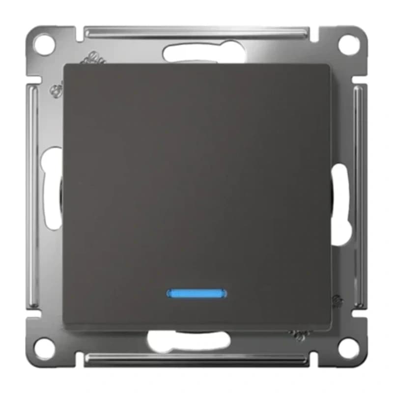 Выключатель одноклавишный с подсветкой Schneider Atlasdesign 10А, базальт