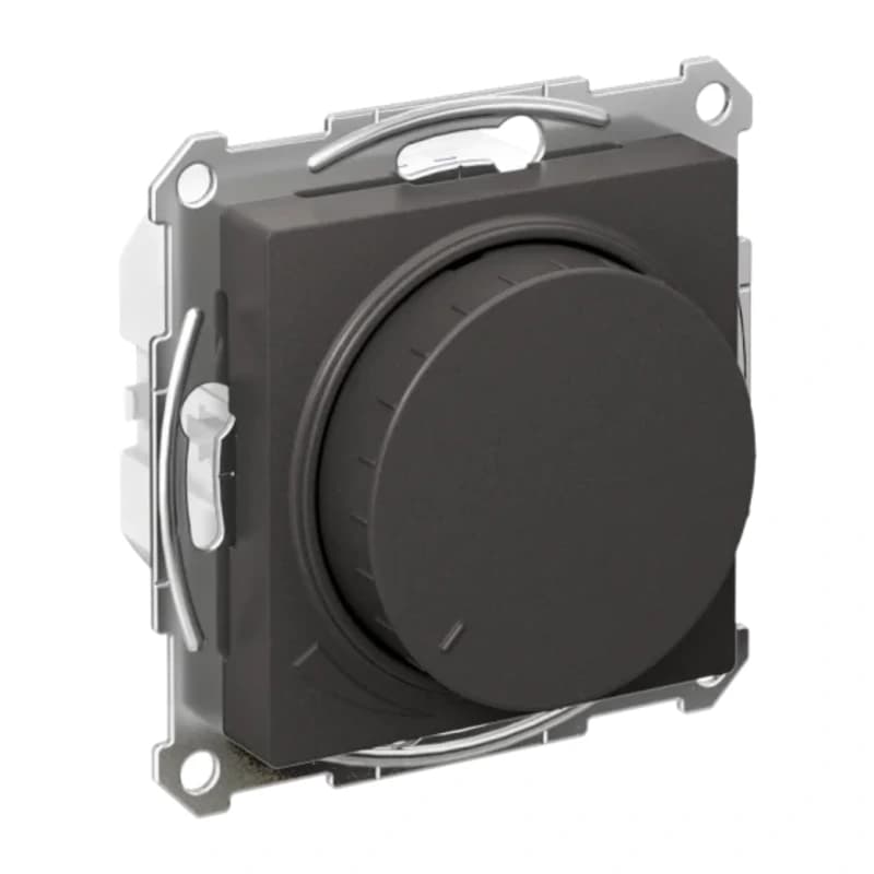 Светорегулятор поворотно-нажимной LED, RC, 400Вт Schneider Atlasdesign, базальт