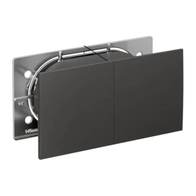 Розетка двойная с заземлением со шторками с развижной крышкой в сборе Schneider Atlasdesign, базальт