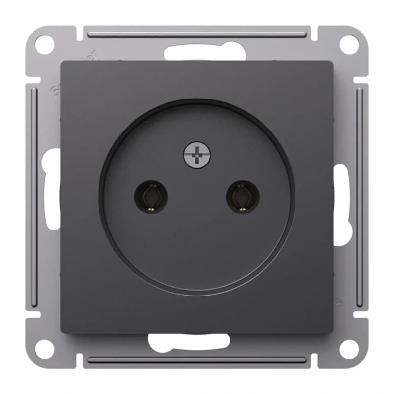 Розетка без заземления Atlasdesign 16А, базальт