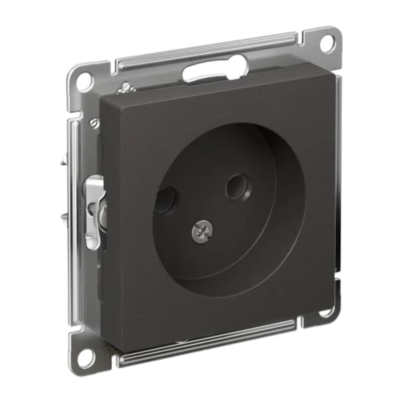Розетка без заземления Atlasdesign 16А, базальт